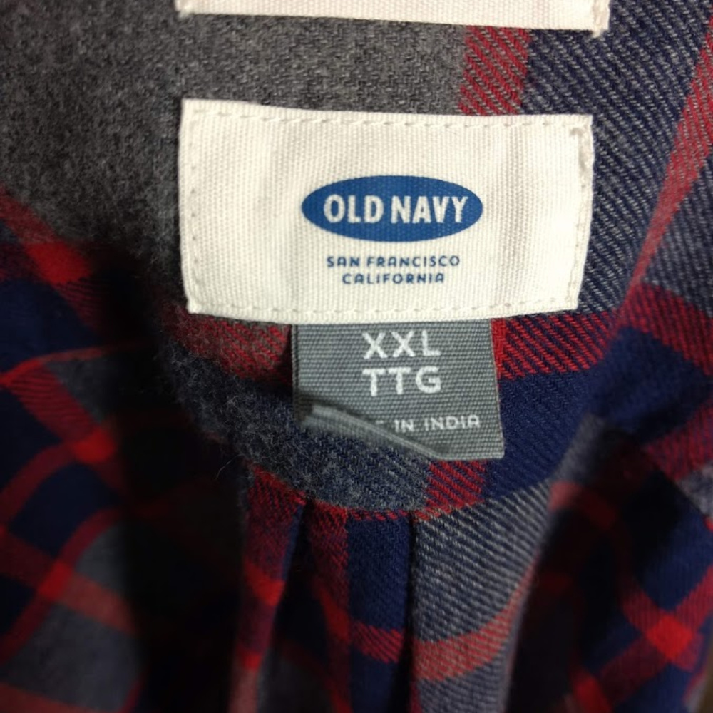 Old Navy Slim Fit Mens Gray Flannel Shirt XXL - Picture 6 of 6